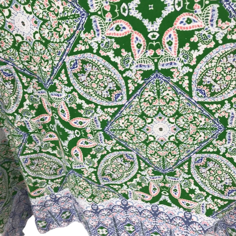 Isaac Mizrahi  Womens Green Paisley Double Knit 3/4 Sleeve Open Cardigan XL - Picture 4 of 9